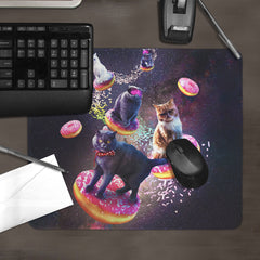 Space Cats Riding Donuts Mousepad - Random Galaxy - Luifestyle- 051