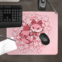 Cherry Blossom Fox Mousepad