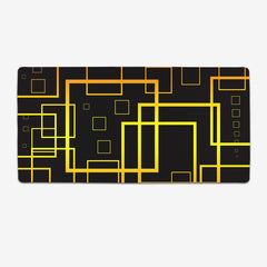 Matrix Of Squares Extended Mousepad - Carbon Beaver - Mockup - XL - Yellow
