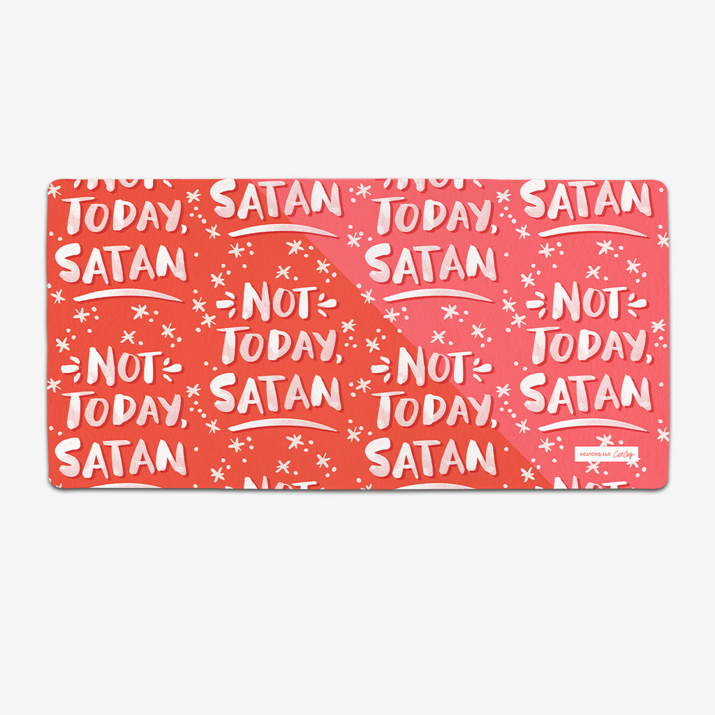 Not Today Satan Pattern Extended Mousepad - CatCoq - Mockup - XL - Red