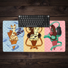Ice Cream Cats Extended Mousepad