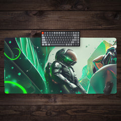 Green Crystal Astronaut Extended Mousepad