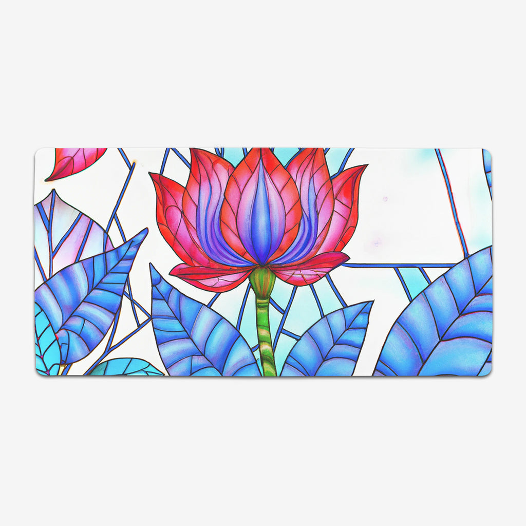 Stained Glass Lotus Extended Mousepad