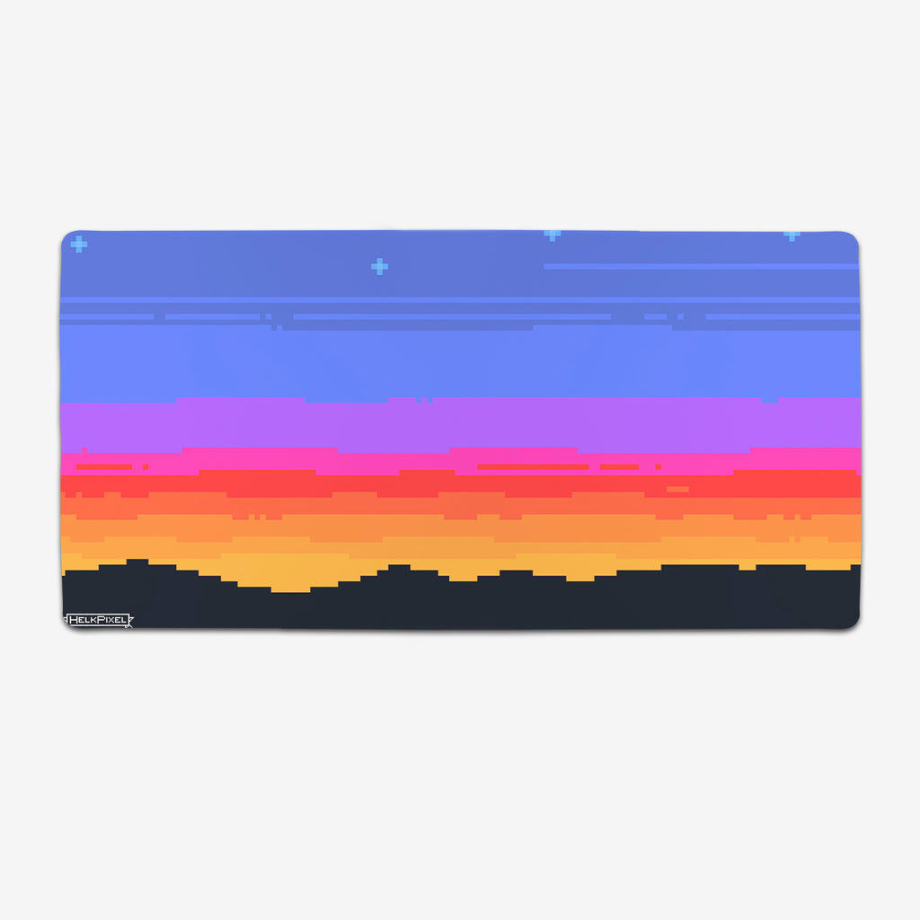 Pixel Sunset Extended Mousepad - HelkPixel - Mockup - XL