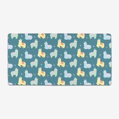 Cotton Candy Llamas Extended Mousepad