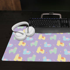 Cotton Candy Llamas Extended Mousepad
