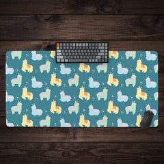 Cotton Candy Llamas Extended Mousepad
