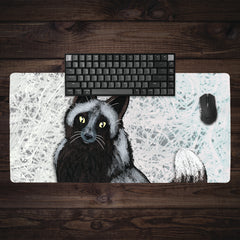 Curious Black Fox Extended Mousepad