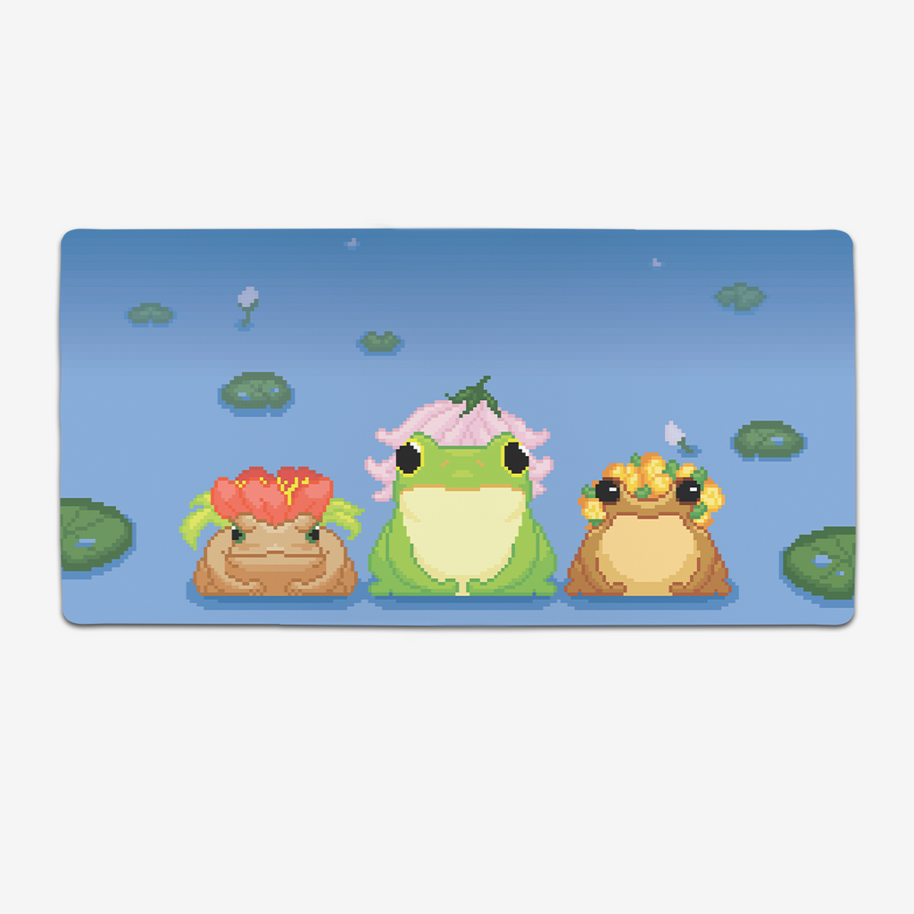 Pixel Frogs In Hats Extended Mousepad - Inked Gaming - LL - Mockup - XL