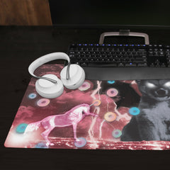 Plastic Unicorn Vs Shiba Demon Extended Mousepad