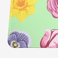 Spring Flowers Extended Mousepad - Inked Gaming - CC - Corner - XL - Aqua