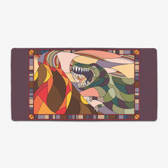 Stained Glass Dinosaur Extended Mousepad