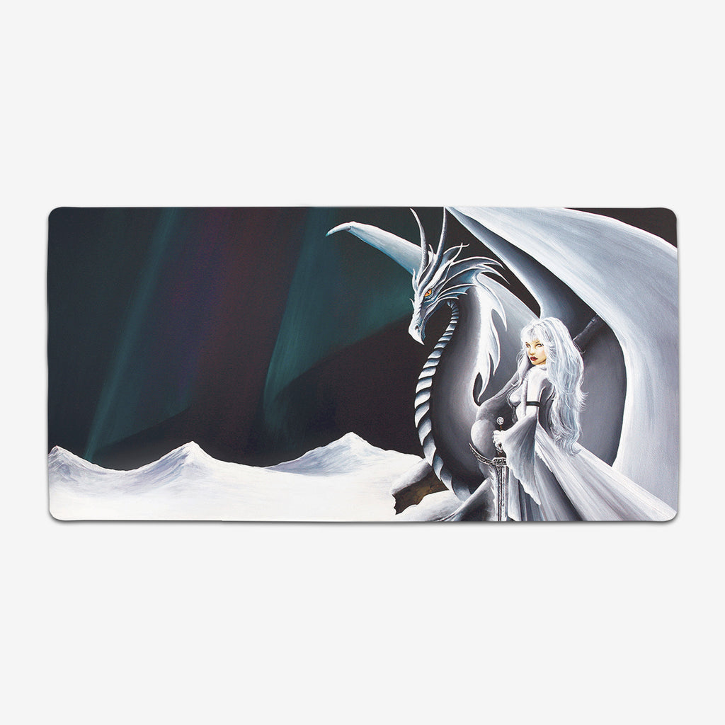 Aurora And the White Dragon Extended Mousepad - Kari-Ann Anderson - Mockup - XL