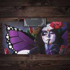 Sugar Skull Rose Garden Extended Mousepad