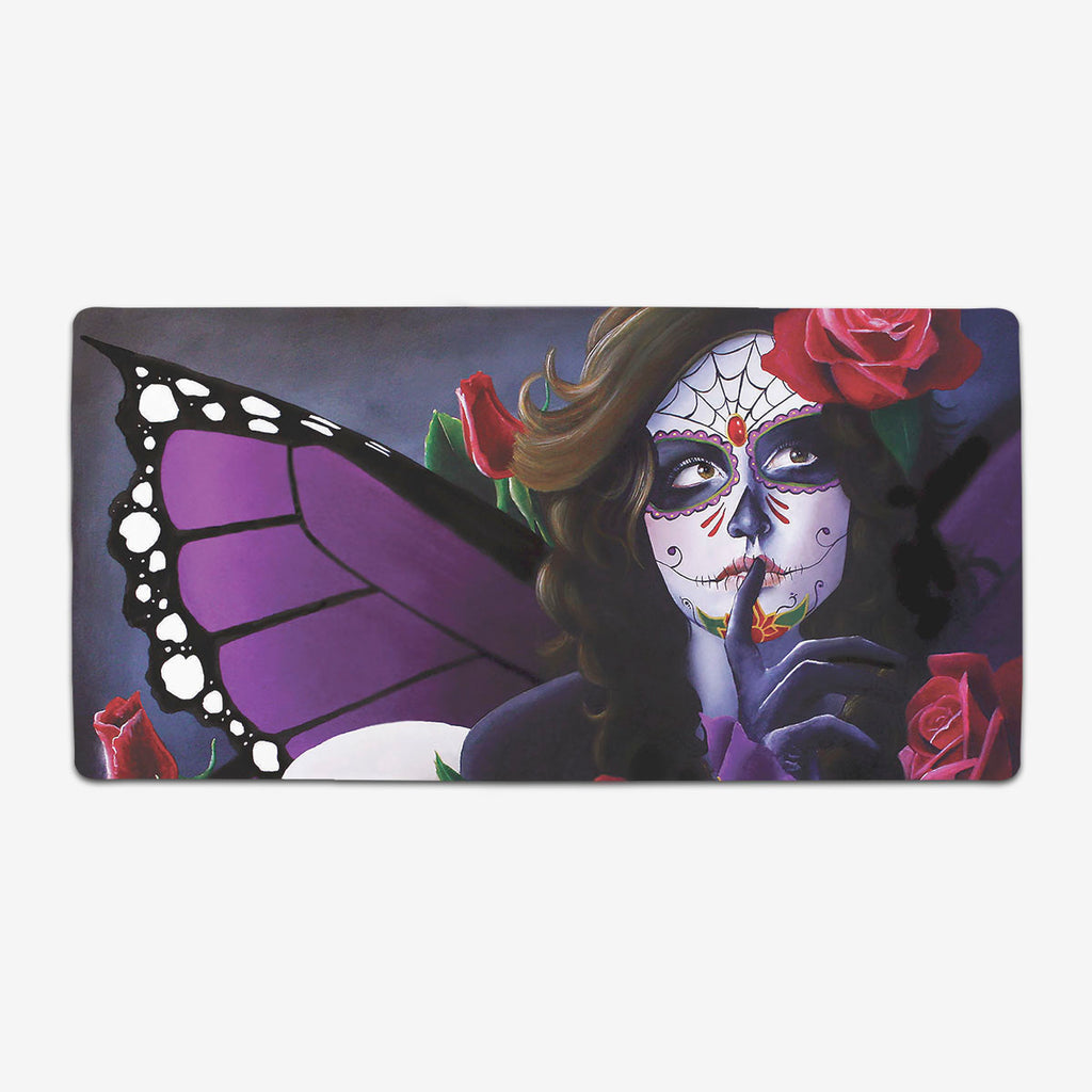 Sugar Skull Rose Garden Extended Mousepad
