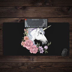 White Unicorn Extended Mousepad