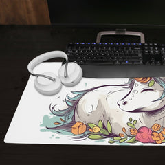 Unicorn and Flowers Extended Mousepad