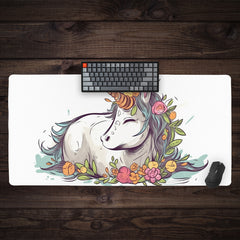 Unicorn and Flowers Extended Mousepad