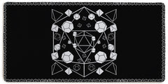 D20 Polyhedral Dice Set Extended Mousepad - PeckNOrder - Mockup - Black - XL