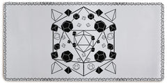 D20 Polyhedral Dice Set Extended Mousepad - PeckNOrder - Mockup - White - XL