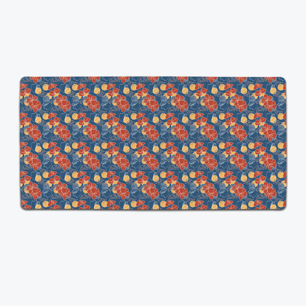 Tropical Floral Shells Extended Mousepad