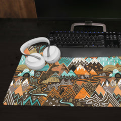 Maximalist Mountain Maze Extended Mousepad