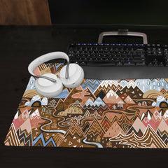 Maximalist Mountain Maze Extended Mousepad