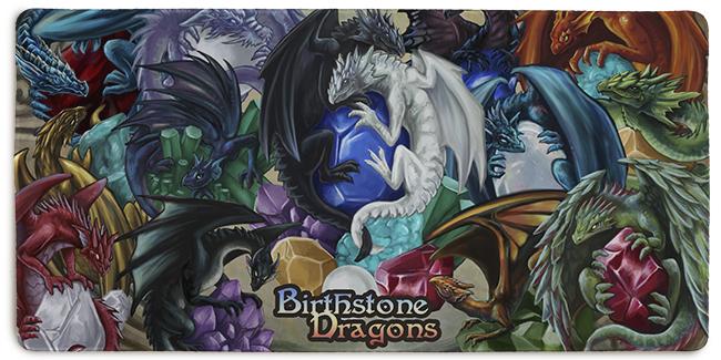 Birthstone Dragons Extended Mousepad - Jessica Feinberg - Mockup - XL