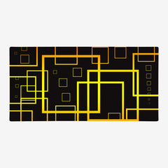 Matrix Of Squares Extended Mousepad - Carbon Beaver - Mockup - XXL - Yellow