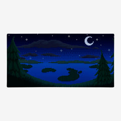 Forest Pixel Night Extended Mousepad - Catarina - Mockup - XXL