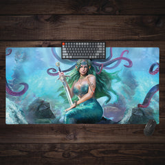 Mighty Mermaid Warrior Extended Mousepad