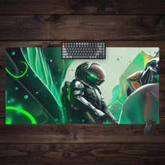 Green Crystal Astronaut Extended Mousepad