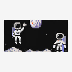 Pixel Astronauts On The Moon Extended Mousepad