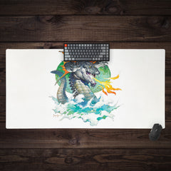 Winged Crocodile Dragon Extended Mousepad