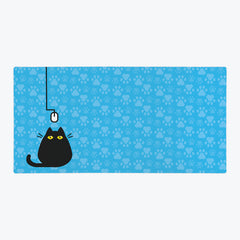 Cat and (Computer) Mouse Extended Mousepad - Inked Gaming - EG - Mockup - Blue - XXL
