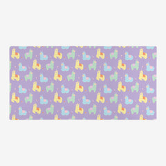 Cotton Candy Llamas Extended Mousepad