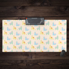 Cotton Candy Llamas Extended Mousepad