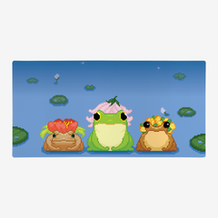 Pixel Frogs In Hats Extended Mousepad - Inked Gaming - LL - Mockup - XXL