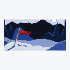 Snowy Pixel Mountaintop Extended Mousepad