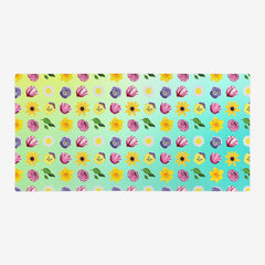 Spring Flowers Extended Mousepad - Inked Gaming - CC - Mockup - XXL - Aqua