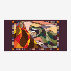 Stained Glass Dinosaur Extended Mousepad