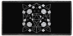 D20 Polyhedral Dice Set Extended Mousepad - PeckNOrder - Mockup - Black - XXL