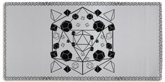 D20 Polyhedral Dice Set Extended Mousepad - PeckNOrder - Mockup - White - XXL