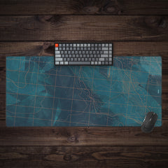 Mapped Large Extended Mousepad