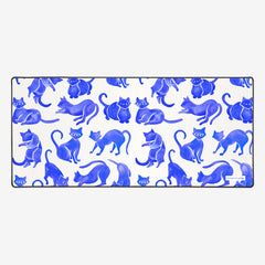 Cat Positions Pattern Extended Mousepad - CatCoq - Mockup - Large