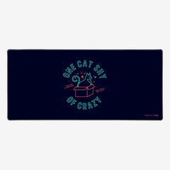 One Cat Shy of Crazy Extended Mousepad - CatCoq - Mockup - Large