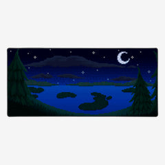 Forest Pixel Night Extended Mousepad - Catarina - Mockup - Large