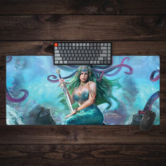 Mighty Mermaid Warrior Extended Mousepad