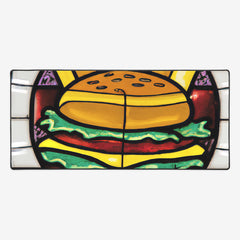 Stained Glass Burger and Fries Extended Mousepad