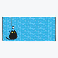 Cat and (Computer) Mouse Extended Mousepad - Inked Gaming - EG - Mockup - Blue - Large